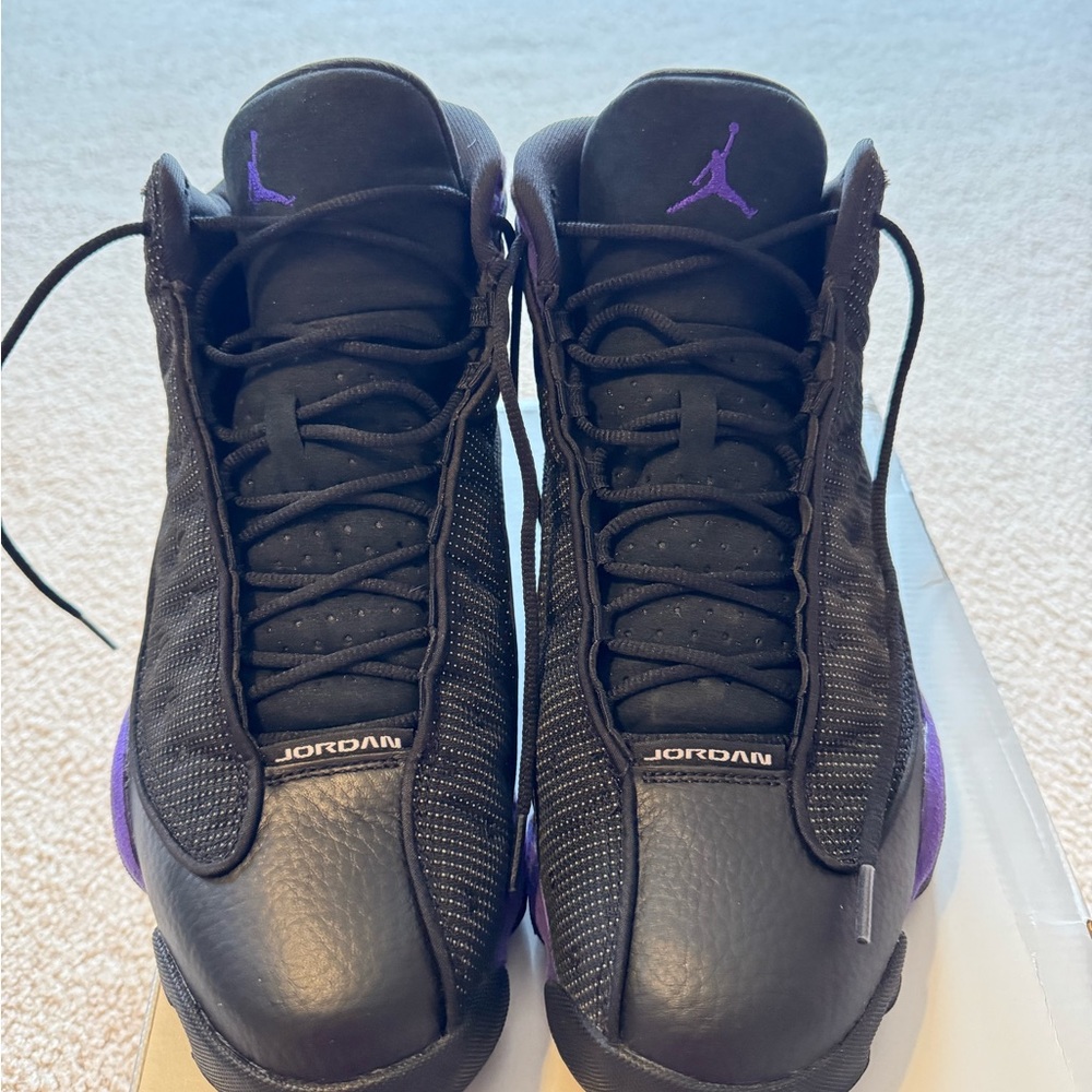 Air Jordan 13 Black and Purple Sneakers